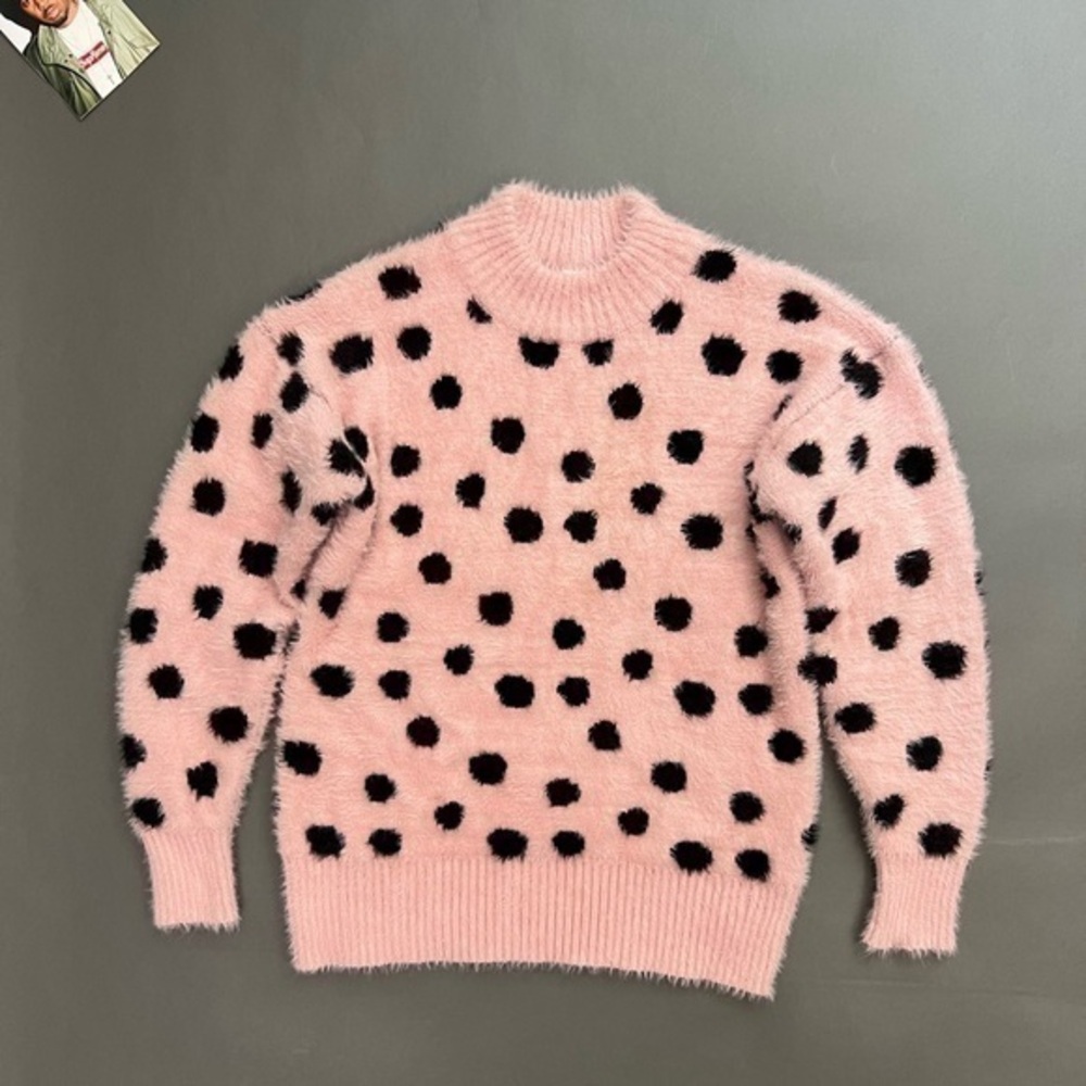 Pink & Black Polkadot Sweater